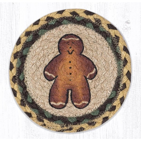 7 x 7 in. LC-111 Gingerbread Man Round Large Coaster